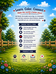 Baxter's Second Chance Coloring & Kindness Book - Print Edition