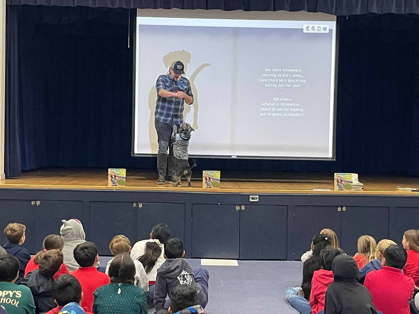 Baxter with Baxter's Second Chance children's book