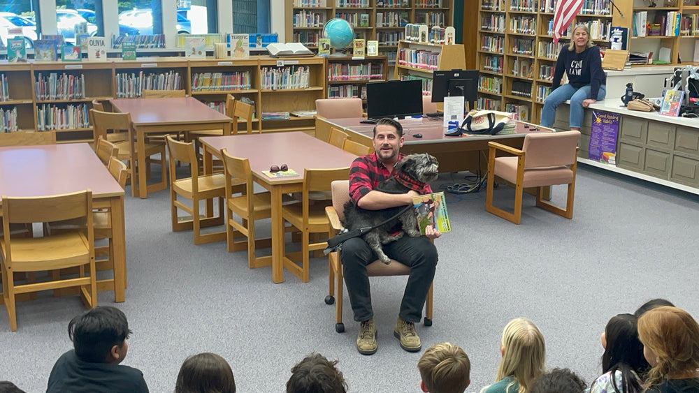 BaxterDog classroom reading moment