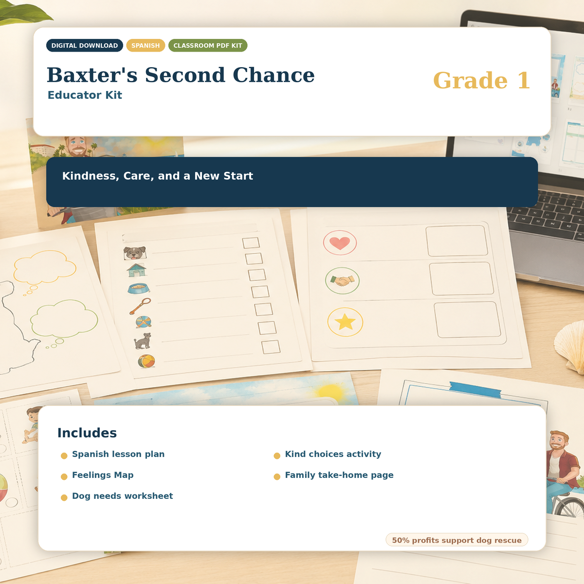 Baxter's Second Chance — Grade 1 Educator Kit (Spanish / Español)